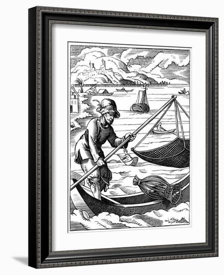 Fisherman, 16th Century-Jost Amman-Framed Giclee Print