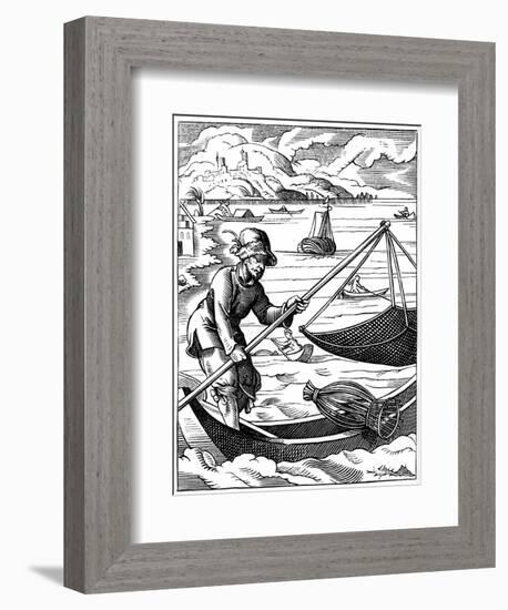 Fisherman, 16th Century-Jost Amman-Framed Giclee Print