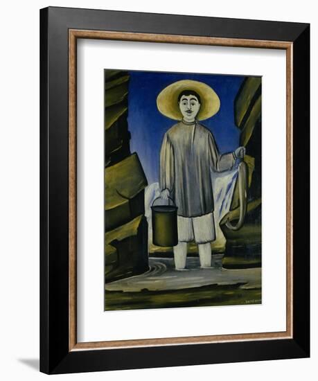 Fisherman Among the Rocks, 1906-Niko Pirosmani-Framed Giclee Print