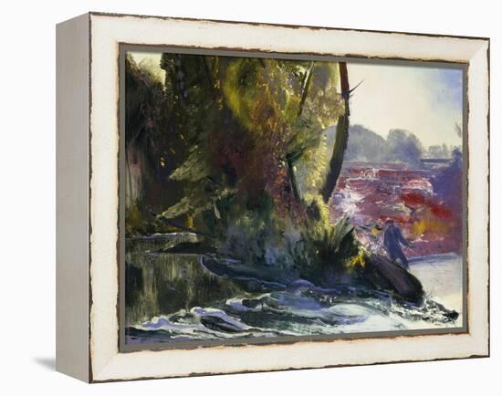 Fisherman and Stream, 1920-George Wesley Bellows-Framed Premier Image Canvas