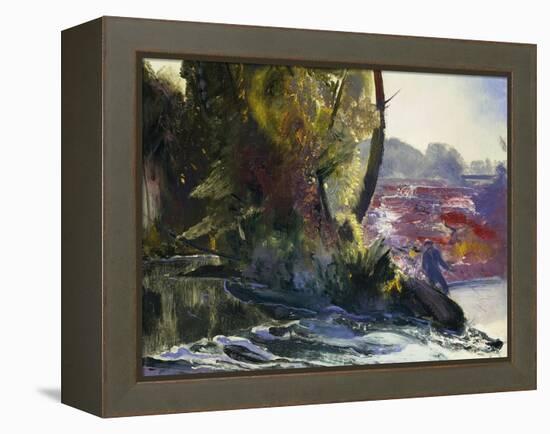 Fisherman and Stream, 1920-George Wesley Bellows-Framed Premier Image Canvas
