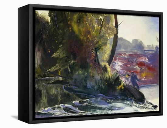 Fisherman and Stream, 1920-George Wesley Bellows-Framed Premier Image Canvas