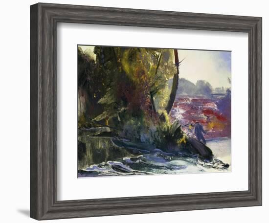 Fisherman and Stream, 1920-George Wesley Bellows-Framed Giclee Print