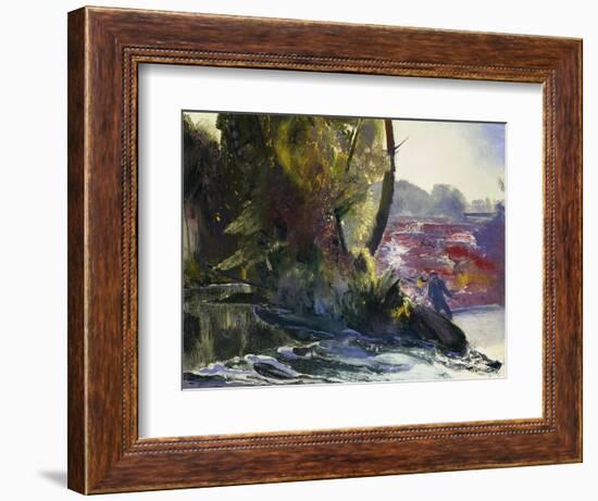 Fisherman and Stream, 1920-George Wesley Bellows-Framed Giclee Print