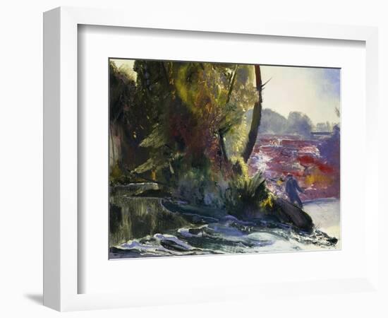 Fisherman and Stream, 1920-George Wesley Bellows-Framed Giclee Print