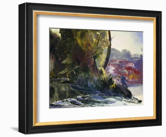 Fisherman and Stream, 1920-George Wesley Bellows-Framed Giclee Print