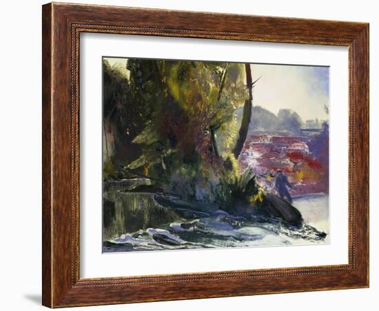 Fisherman and Stream, 1920-George Wesley Bellows-Framed Giclee Print