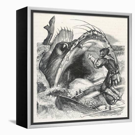 Fisherman Begs a Whale Not to Swallow Him-null-Framed Stretched Canvas