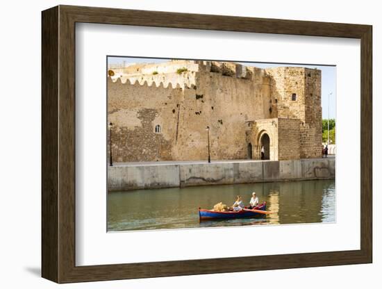 Fisherman Boat, the Old Port and Kasbah Wall, Bizerte, Tunisia, North Africa-Nico Tondini-Framed Photographic Print