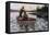 Fisherman Fighting to Land a Muskie on a northern Lake, 1900s-null-Framed Premier Image Canvas