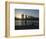 Fisherman Fishing from a Jersey City Pier at Dawn Facing the Manhattan Skyline, Jersey City-Amanda Hall-Framed Photographic Print