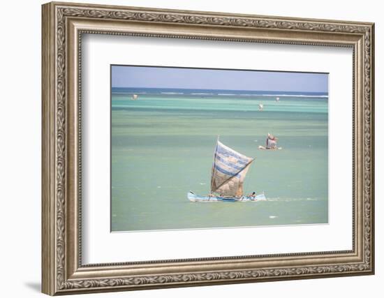 Fisherman Fishing from a Pirogue, a Traditional Madagascar Sailing Boat, Ifaty, Madagascar, Africa-Matthew Williams-Ellis-Framed Photographic Print