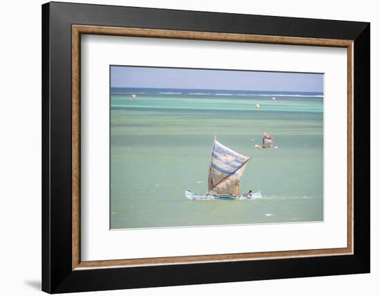 Fisherman Fishing from a Pirogue, a Traditional Madagascar Sailing Boat, Ifaty, Madagascar, Africa-Matthew Williams-Ellis-Framed Photographic Print