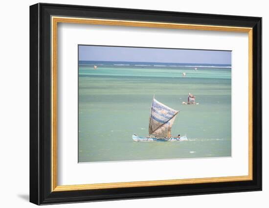 Fisherman Fishing from a Pirogue, a Traditional Madagascar Sailing Boat, Ifaty, Madagascar, Africa-Matthew Williams-Ellis-Framed Photographic Print