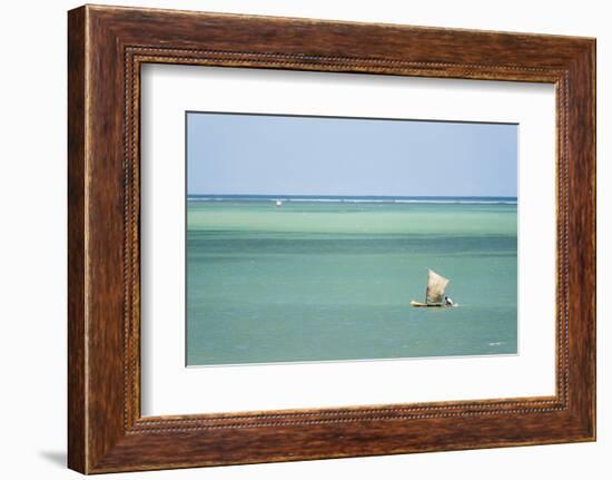 Fisherman Fishing from a Pirogue, a Traditional Madagascar Sailing Boat, Ifaty, Madagascar, Africa-Matthew Williams-Ellis-Framed Photographic Print