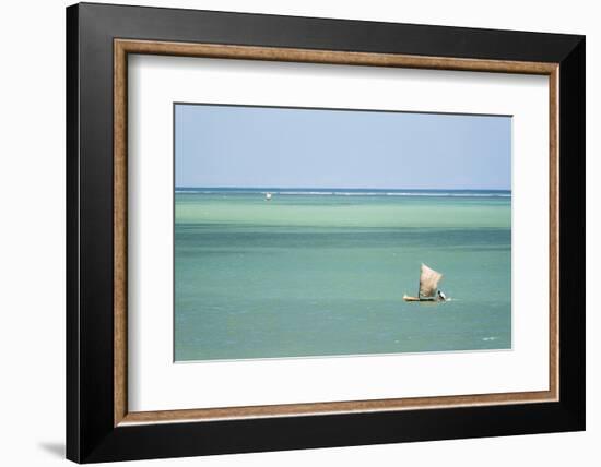 Fisherman Fishing from a Pirogue, a Traditional Madagascar Sailing Boat, Ifaty, Madagascar, Africa-Matthew Williams-Ellis-Framed Photographic Print