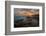 Fisherman fishing off rocks at sunrise, Queensland, Australia-Mark A Johnson-Framed Photographic Print