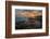 Fisherman fishing off rocks at sunrise, Queensland, Australia-Mark A Johnson-Framed Photographic Print