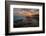 Fisherman fishing off rocks at sunrise, Queensland, Australia-Mark A Johnson-Framed Photographic Print