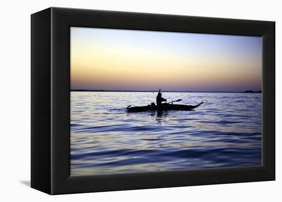 Fisherman in a Papyrus Boat, Lake Tana, Ethiopia, Africa-Simon Montgomery-Framed Premier Image Canvas