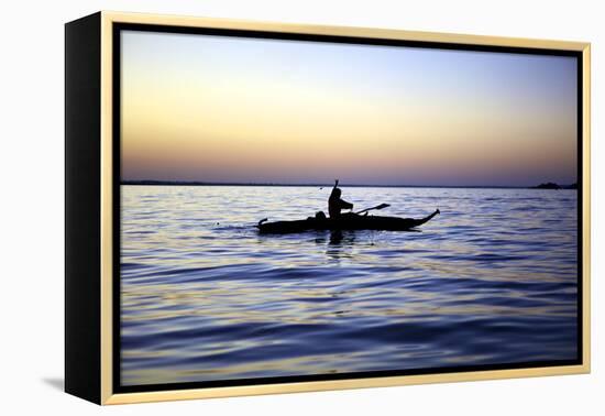 Fisherman in a Papyrus Boat, Lake Tana, Ethiopia, Africa-Simon Montgomery-Framed Premier Image Canvas