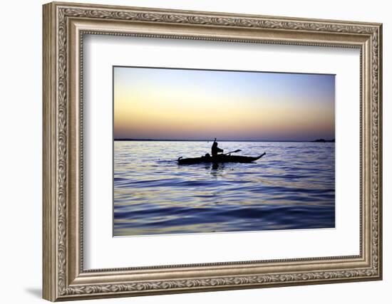 Fisherman in a Papyrus Boat, Lake Tana, Ethiopia, Africa-Simon Montgomery-Framed Photographic Print