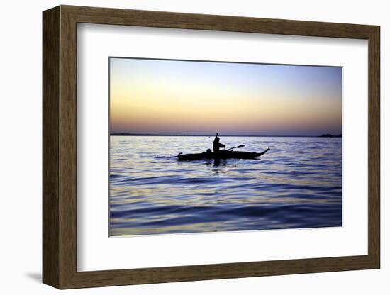 Fisherman in a Papyrus Boat, Lake Tana, Ethiopia, Africa-Simon Montgomery-Framed Photographic Print