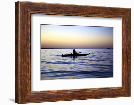 Fisherman in a Papyrus Boat, Lake Tana, Ethiopia, Africa-Simon Montgomery-Framed Photographic Print