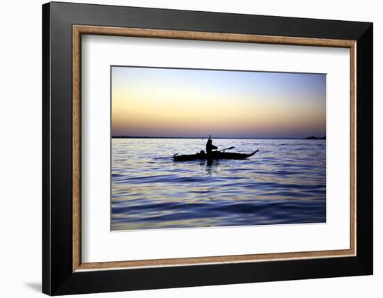 Fisherman in a Papyrus Boat, Lake Tana, Ethiopia, Africa-Simon Montgomery-Framed Photographic Print