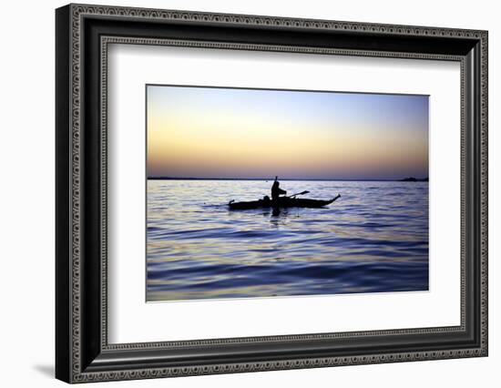 Fisherman in a Papyrus Boat, Lake Tana, Ethiopia, Africa-Simon Montgomery-Framed Photographic Print