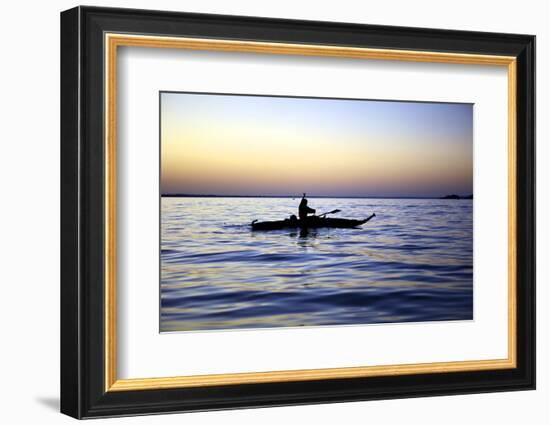 Fisherman in a Papyrus Boat, Lake Tana, Ethiopia, Africa-Simon Montgomery-Framed Photographic Print