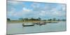 Fisherman in boats, Kaladan River, Rakhine State, Myanmar-null-Mounted Photographic Print