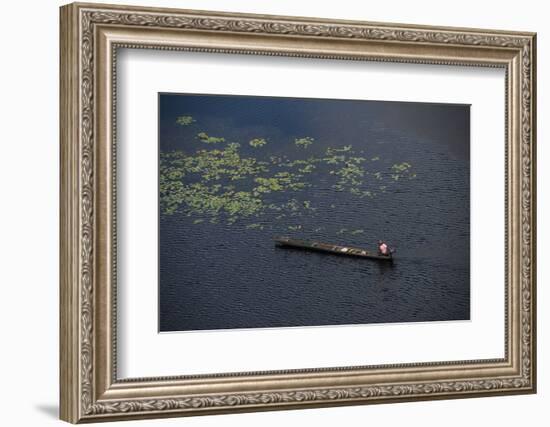 Fisherman in Conservancy. West Demerara Conservancy, West of Georgetown, Guyana-Pete Oxford-Framed Photographic Print