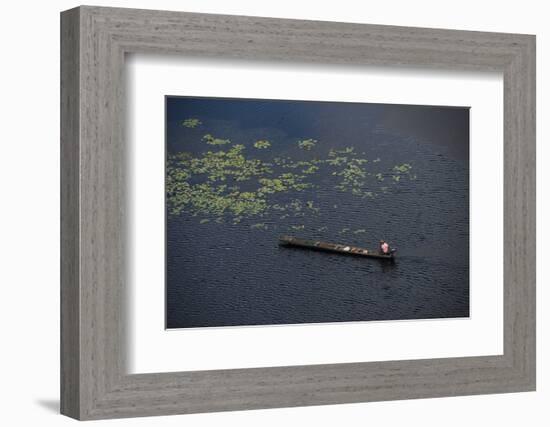 Fisherman in Conservancy. West Demerara Conservancy, West of Georgetown, Guyana-Pete Oxford-Framed Photographic Print