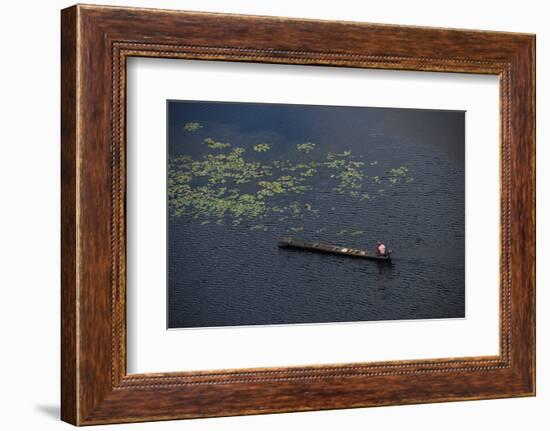 Fisherman in Conservancy. West Demerara Conservancy, West of Georgetown, Guyana-Pete Oxford-Framed Photographic Print