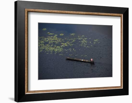 Fisherman in Conservancy. West Demerara Conservancy, West of Georgetown, Guyana-Pete Oxford-Framed Photographic Print