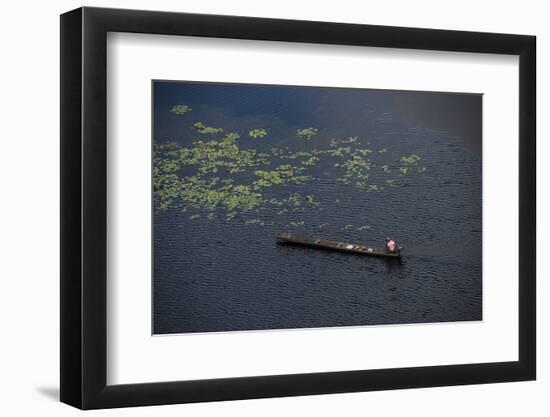 Fisherman in Conservancy. West Demerara Conservancy, West of Georgetown, Guyana-Pete Oxford-Framed Photographic Print