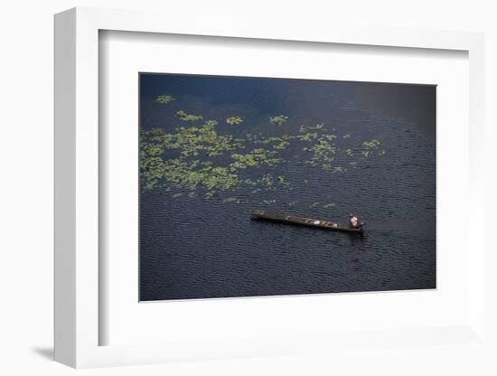 Fisherman in Conservancy. West Demerara Conservancy, West of Georgetown, Guyana-Pete Oxford-Framed Photographic Print