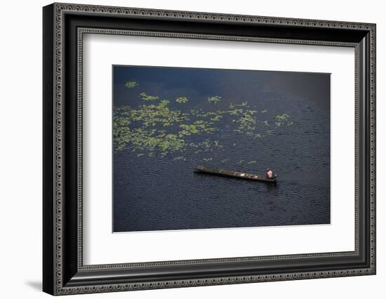 Fisherman in Conservancy. West Demerara Conservancy, West of Georgetown, Guyana-Pete Oxford-Framed Photographic Print