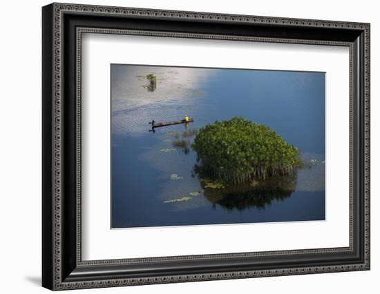 Fisherman in Conservancy. West Demerara Conservancy, West of Georgetown, Guyana-Pete Oxford-Framed Photographic Print
