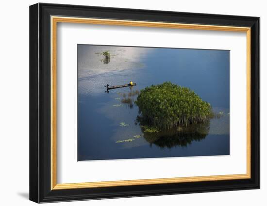 Fisherman in Conservancy. West Demerara Conservancy, West of Georgetown, Guyana-Pete Oxford-Framed Photographic Print