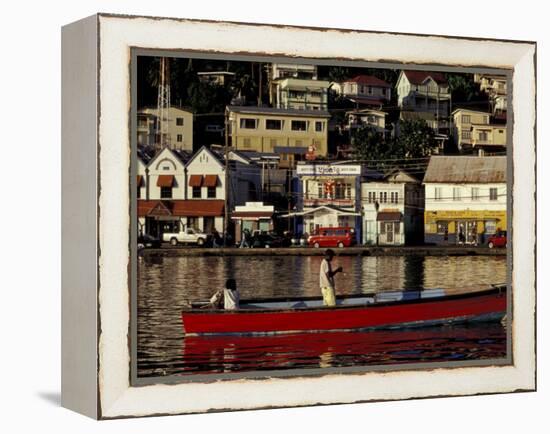 Fisherman in Harbor, St. George, Grenada, Caribbean-Greg Johnston-Framed Premier Image Canvas