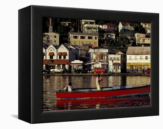 Fisherman in Harbor, St. George, Grenada, Caribbean-Greg Johnston-Framed Premier Image Canvas