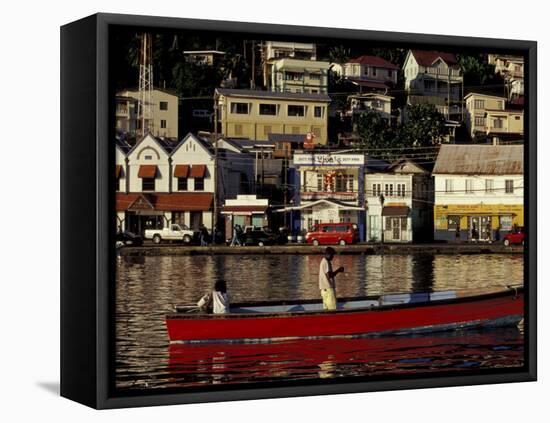 Fisherman in Harbor, St. George, Grenada, Caribbean-Greg Johnston-Framed Premier Image Canvas