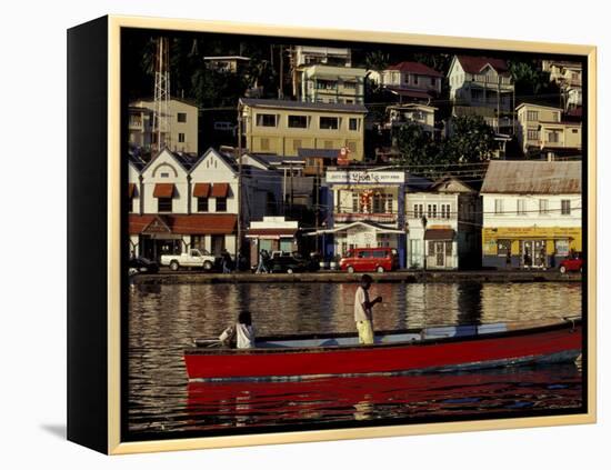 Fisherman in Harbor, St. George, Grenada, Caribbean-Greg Johnston-Framed Premier Image Canvas