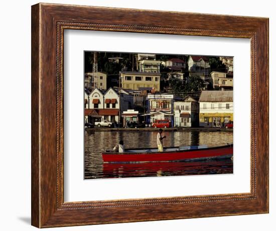 Fisherman in Harbor, St. George, Grenada, Caribbean-Greg Johnston-Framed Photographic Print