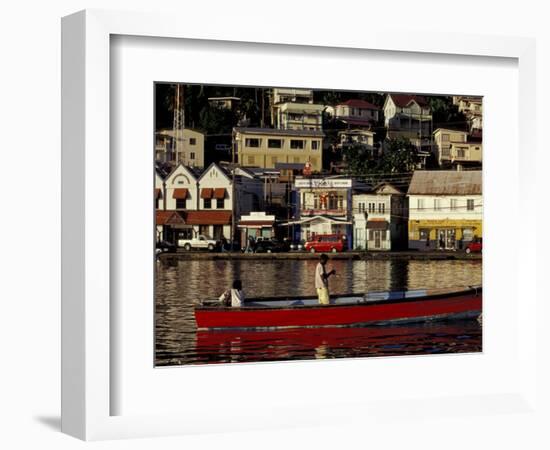 Fisherman in Harbor, St. George, Grenada, Caribbean-Greg Johnston-Framed Photographic Print