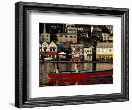 Fisherman in Harbor, St. George, Grenada, Caribbean-Greg Johnston-Framed Photographic Print