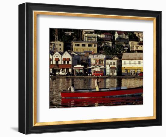 Fisherman in Harbor, St. George, Grenada, Caribbean-Greg Johnston-Framed Photographic Print