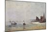 Fisherman in Villerville, Low Tide-Eugene Louis Boudin-Mounted Giclee Print